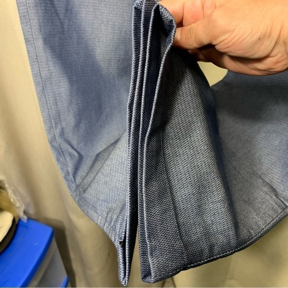 Ted Baker Chambray Straight Pants Sz 36X32 Blue Herringbone Casual Dress Chino - Picture 6 of 15